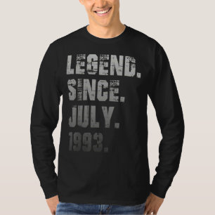 29th Birthday 29 Years Old Legend Since July 1993 T-Shirt