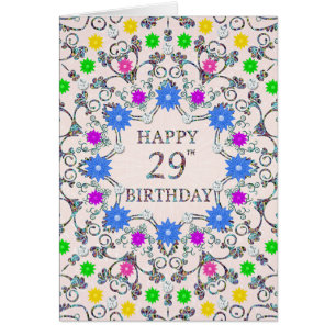 29th Birthday Abstract Flowers 