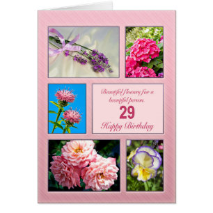 29th birthday, beautiful flowers card