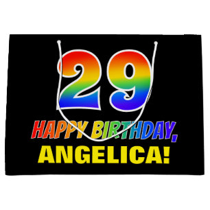 29th Birthday: Bold, Fun, Simple, Rainbow 29 Large Gift Bag