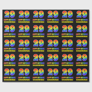 29th Birthday: Bold, Fun, Simple, Rainbow 29 Wrapping Paper