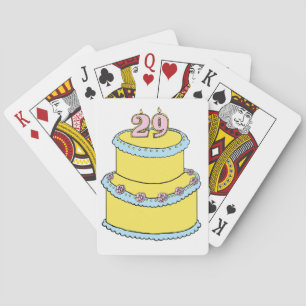 29th Birthday Cake Playing Cards