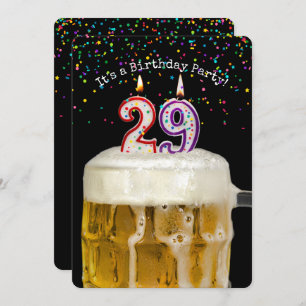 29th Birthday Candle Party Invitation