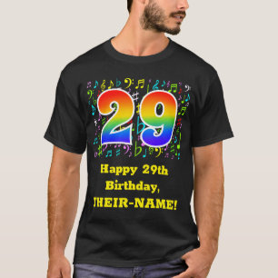 29th Birthday: Colourful Music Symbols, Rainbow 29 T-Shirt