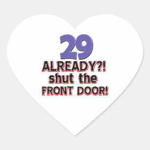 29th birthday designs heart sticker