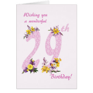 29th Birthday Flower Decorated Numbers