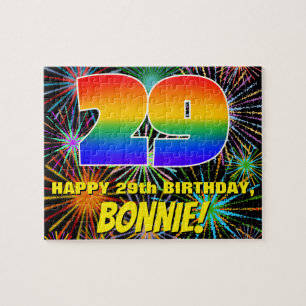 29th Birthday: Fun, Colourful Celebratory Firework Jigsaw Puzzle