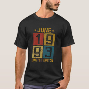 29th Birthday June 1993 Born In 1993 29 Yrs Old Bd T-Shirt