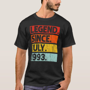 29th Birthday Legend Since July 1993 29 Years Old T-Shirt