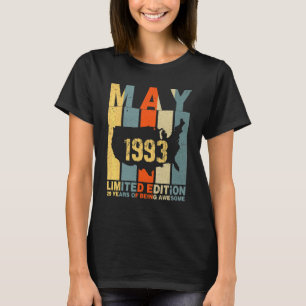 29th Birthday May 1993 29 Years Of Being Awesome T-Shirt