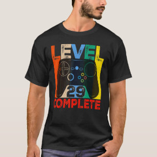 29th Birthday Men Boy Gamer  Level 29 Complete Bor T-Shirt