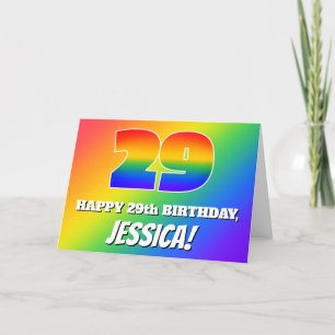 29th Birthday: Multicolored Rainbow Pattern # 29 Card