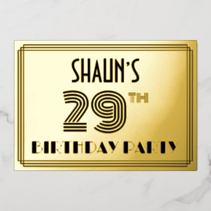 29th Birthday Party — Art Deco Style “29” & Name