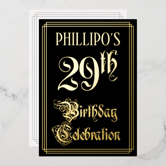 29th Birthday Party — Fancy Script & Custom Name (Front/Back)