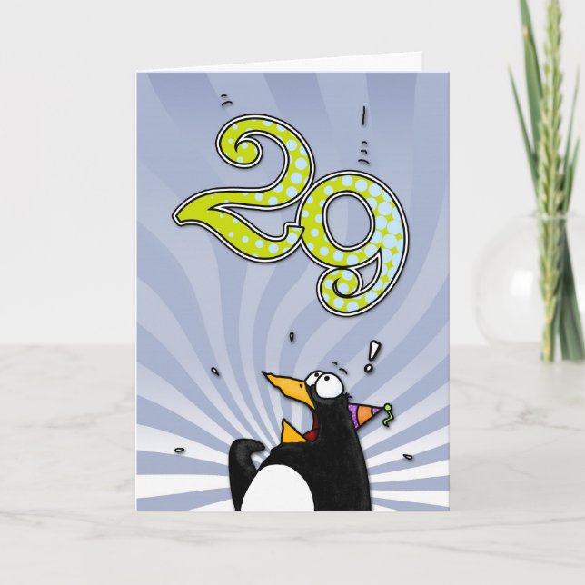 29th Birthday - Penguin Surprise Card (Front)