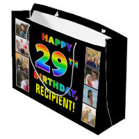 29th Birthday: Rainbow Text, Custom Photos & Name