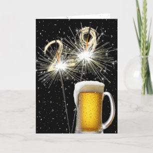 29th Birthday Sparklers With Beer Mug Card