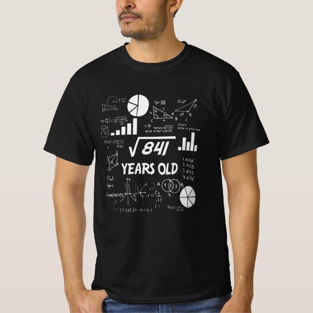 29th Birthday Square Root Math 29 Years Old Bday T-Shirt (Front)