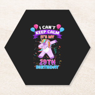 29th Birthday Unicorn Shirt For 29 Years Old Women Paper Coaster