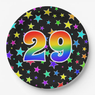29th Event: Bold, Fun, Colorful Rainbow 29 Paper Plate