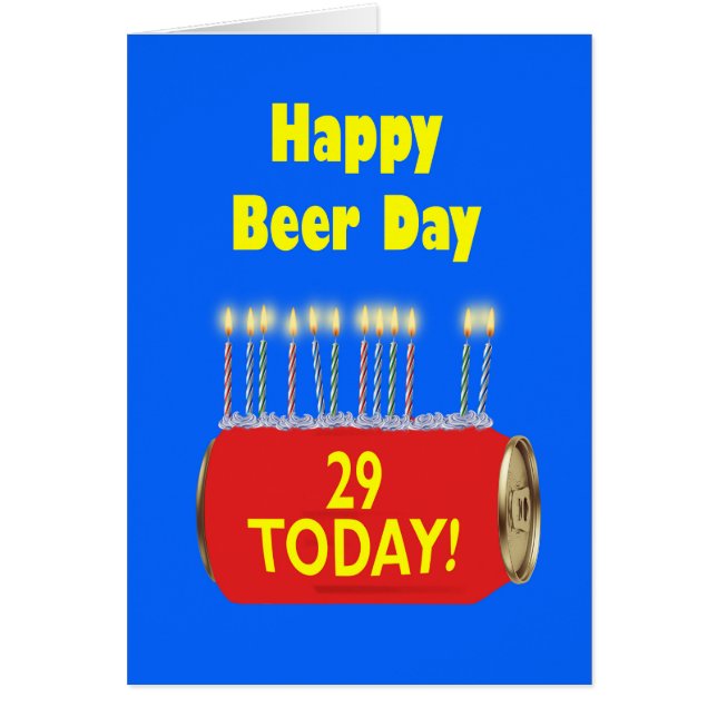 29th Happy Beer Day Birthday  (Front)
