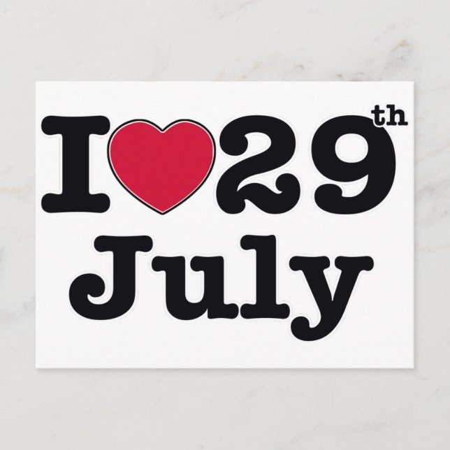 29th july my day of birthday postcard (Front)