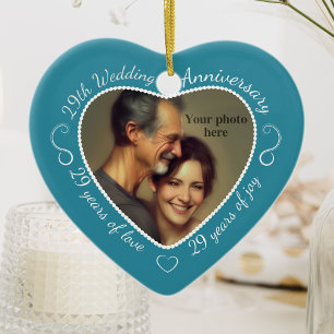 29th Wedding Anniversary Photo Ceramic Ornament