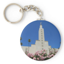 2.25" Basic Button Keychain LA Temple