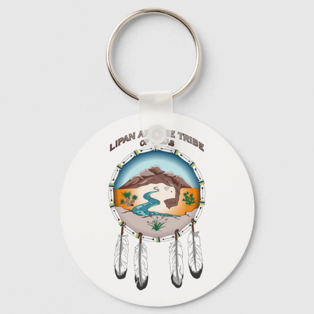 2.25" Basic Round Tribal Shield Key Chain (Front)