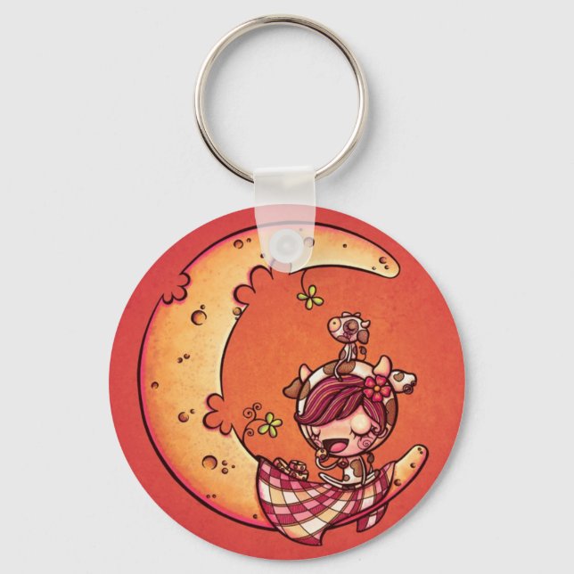 2,25" Cheese Moon Keychain (Front)