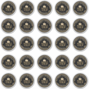 2.25" Maple Syrup Gold Leaf on Black Waterproof