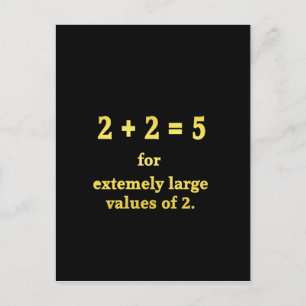 2 + 2 = 5 Funny Math Joke Holiday Postcard