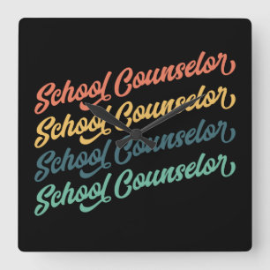 2/2- Back To School Vintage School Counselors Square Wall Clock