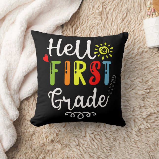 2/2- Hello First Grade Shirt, First Grade Students Cushion (Blanket)
