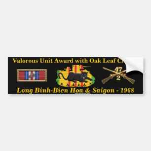 2/47th Valorous Unit Award with Oak Leaf Cluster Bumper Sticker