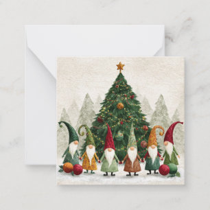 2.5 by 2.5 Christmas gnome note card