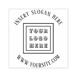 2.5 x 2.5 Elegant Round Business Company Logo Rubber Stamp