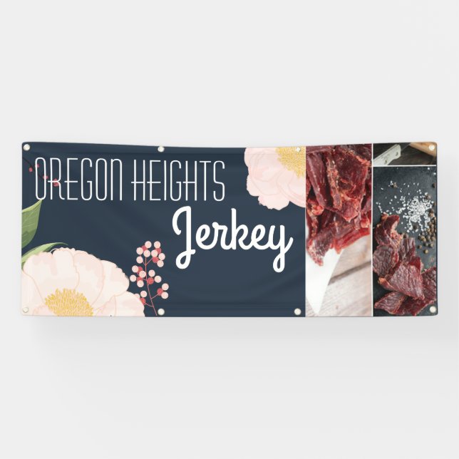 2.5'x6' Business Announcement Baby Pink Cosmos on Banner (Horizontal)