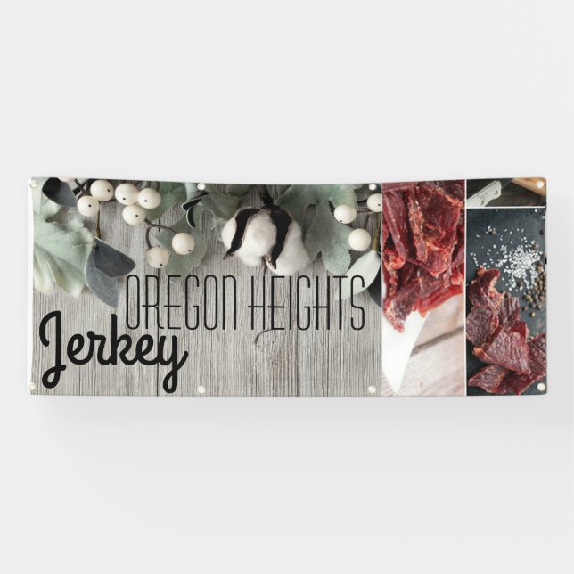 2.5'x6' Business Announcement cotton plant berries Banner (Horizontal)