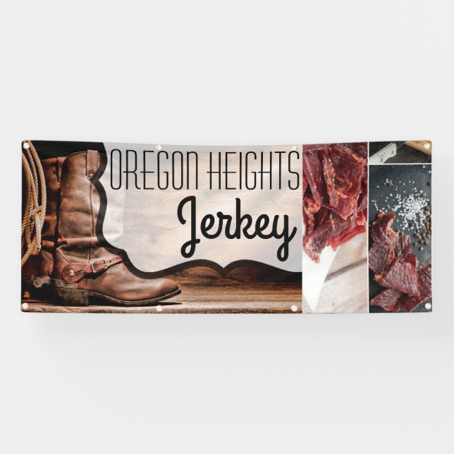 2.5'x6' Business Announcement Cowboy Boots Barn Wo Banner (Horizontal)