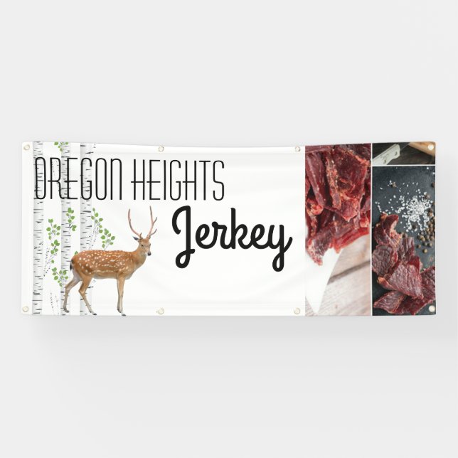 2.5'x6' Business Announcement Deer Doe Buck Woodla Banner (Horizontal)