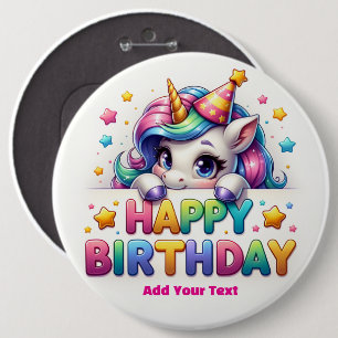 #2 Add Your Text /Happy Birthday 6 Cm Round Badge