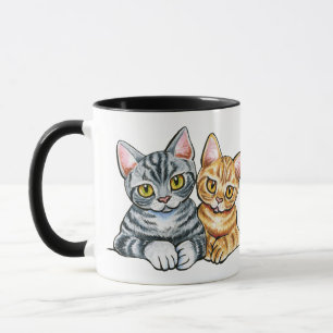 2 American Shorthairs Mug