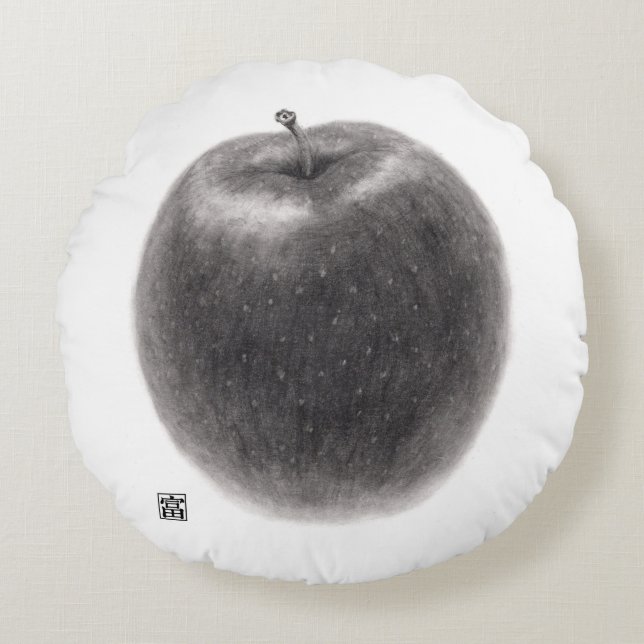2 apples round cushion (Front)