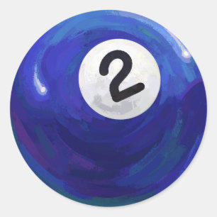 2 Ball Classic Round Sticker