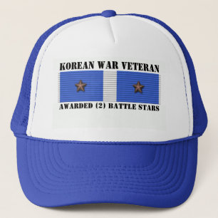 2 BATTLE STARS KOREAN WAR VETERAN TRUCKER HAT