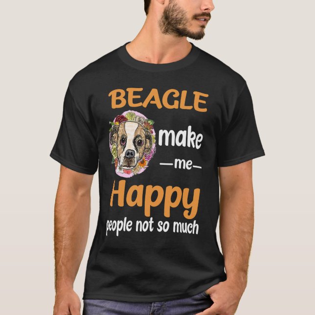 2 Beagle Make Me Happy T-Shirt (Front)