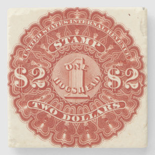$2 Beer Revenue Stamp Stone Coaster