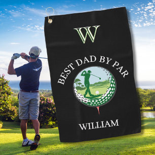 2 BEST DAD BY PAR NAME CUSTOM MONOGRAM GOLF TOWEL
