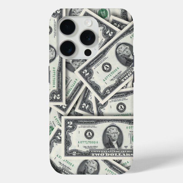  $2 Bill Money Background Case-Mate iPhone Case (Back)